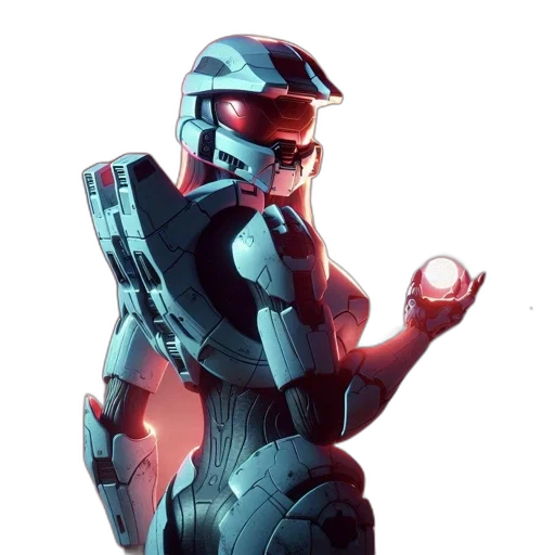 robot, weapon, concept art, 3d render transparent PNG cut-out