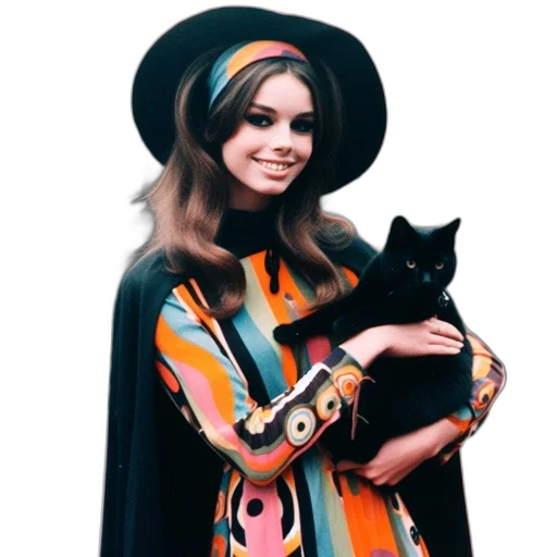 dress, staff, hat, jacket transparent PNG cut-out