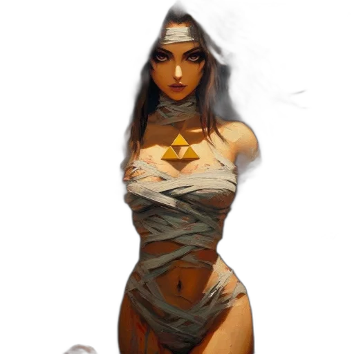 dress, jewelry, mask, fantasy art transparent PNG cut-out