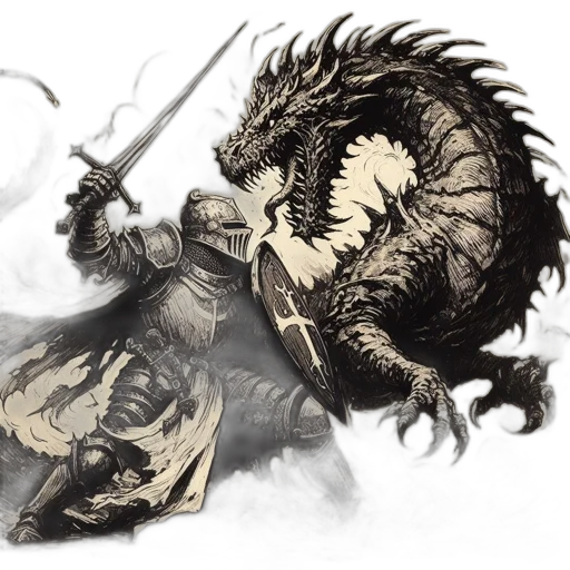 dragon, sword, creature, concept art transparent PNG cut-out
