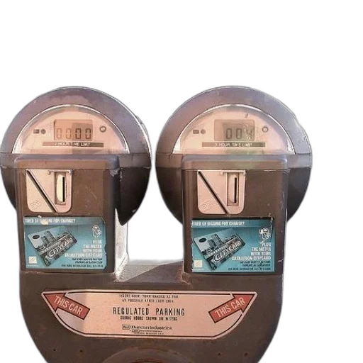3d render, double, parking, meter transparent PNG cut-out