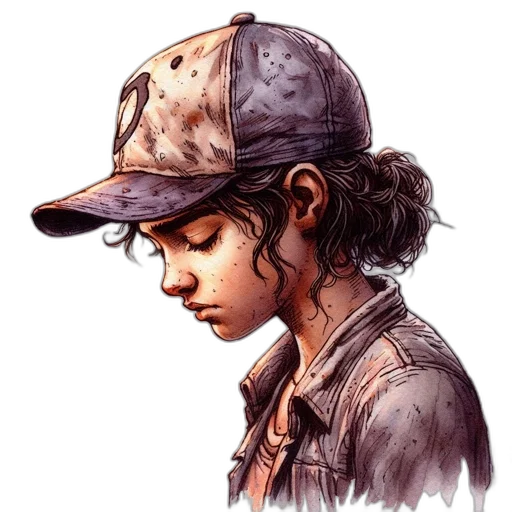 hat, face, concept art, photorealistic transparent PNG cut-out