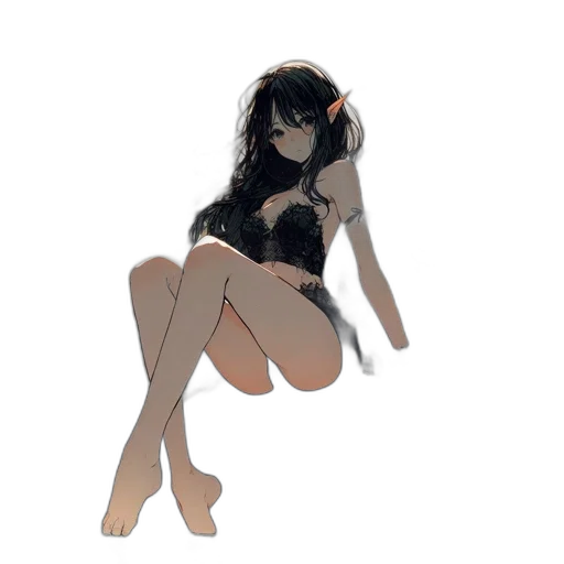 dress, creature, weapon, hair transparent PNG cut-out