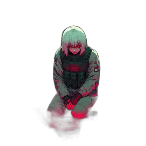 jacket, robot, creature, weapon transparent PNG cut-out