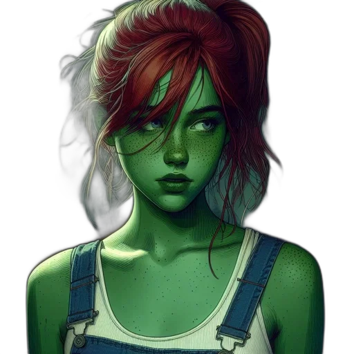 face, fantasy art, comic book art, concept art transparent PNG cut-out
