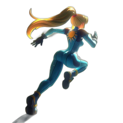 hair, robot, dress, staff transparent PNG cut-out