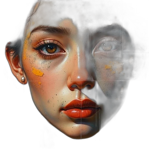 mask, face, robot, photorealistic transparent PNG cut-out