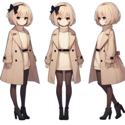 jacket, dress, staff, creature transparent PNG cut-out