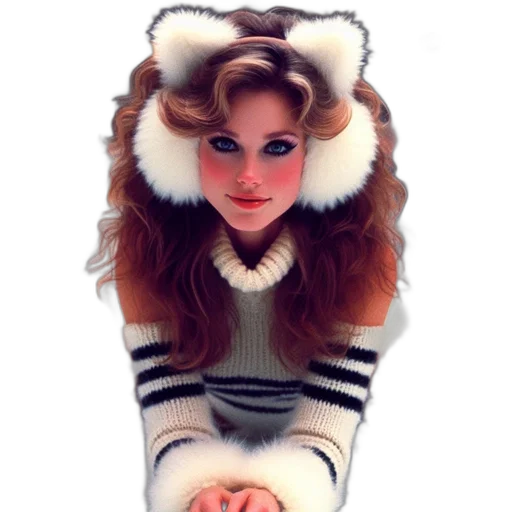 jacket, hat, hair, photorealistic transparent PNG cut-out