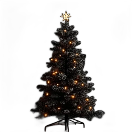 tree, 3d render, black, fiber transparent PNG cut-out