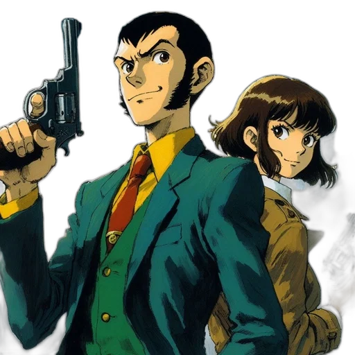 jacket, weapon, comic book art, anime transparent PNG cut-out