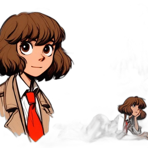 hair, creature, jacket, concept art transparent PNG cut-out