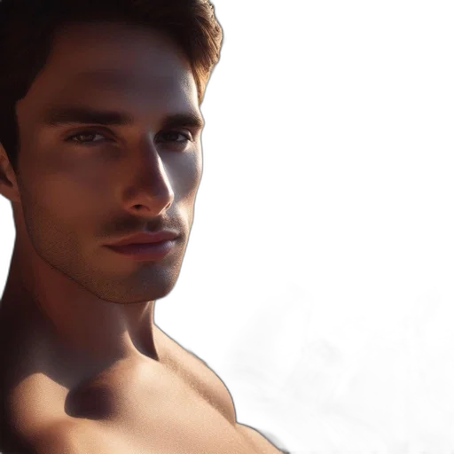 face, photorealistic, 3d render, fantasy art transparent PNG cut-out