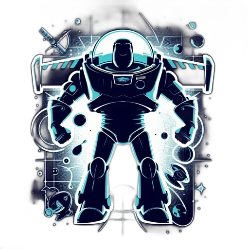 robot, concept art, comic book art, pixel art transparent PNG cut-out