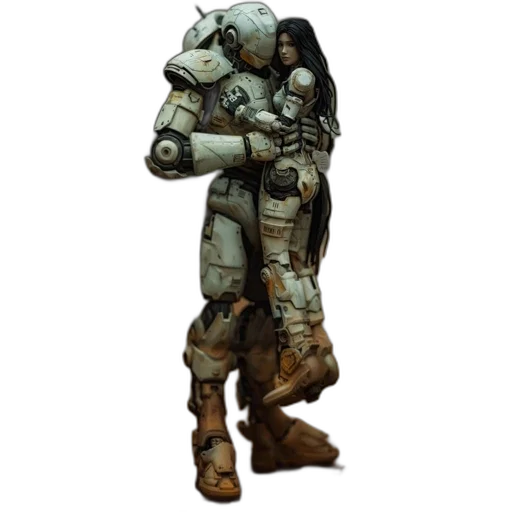 robot, jacket, weapon, creature transparent PNG cut-out