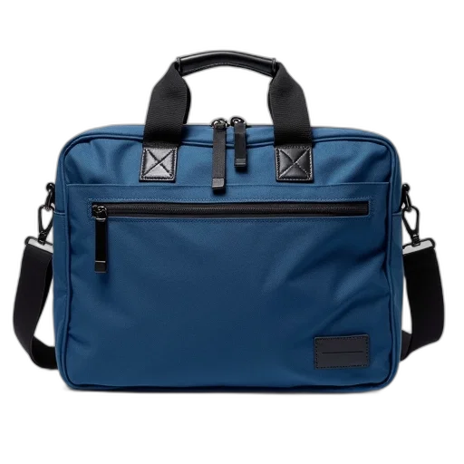 blue, canvas, messenger, bag transparent PNG cut-out