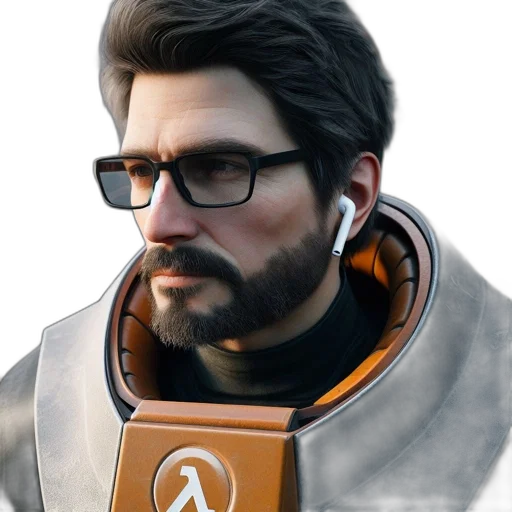 jacket, face, staff, robot transparent PNG cut-out