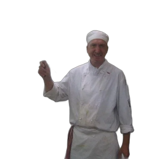 staff, food, jacket, hat transparent PNG cut-out