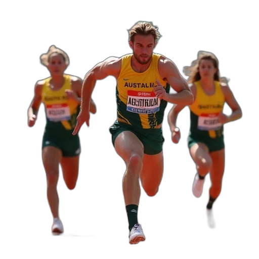 australian, long, jump, team transparent PNG cut-out