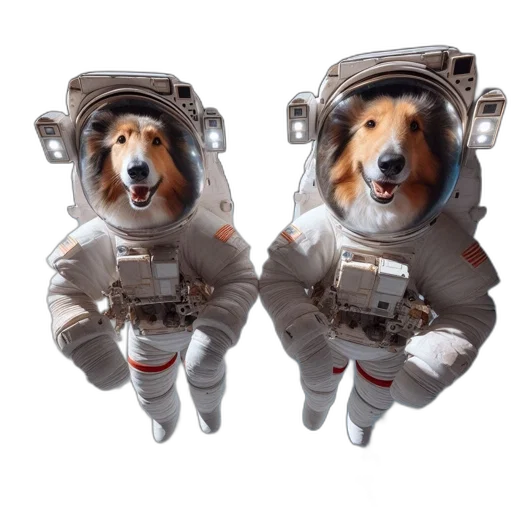 animal, concept art, outer space, two transparent PNG cut-out