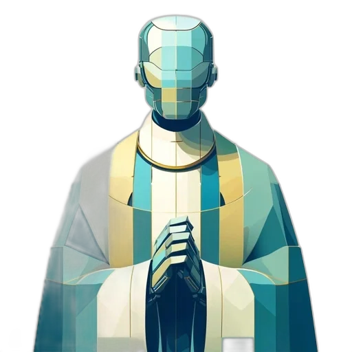 robot, jacket, staff, concept art transparent PNG cut-out