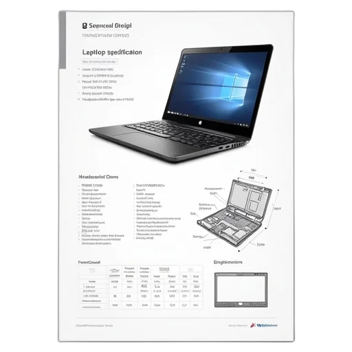technical, specification, sheet, laptop transparent PNG cut-out