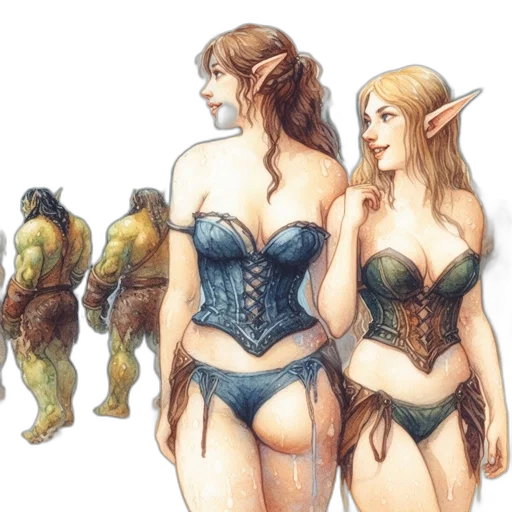 fantasy art, concept art, watercolor, comic book art transparent PNG cut-out