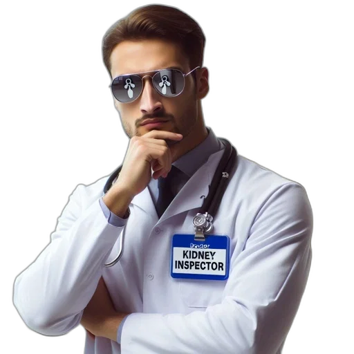 staff, robot, jacket, photorealistic transparent PNG cut-out
