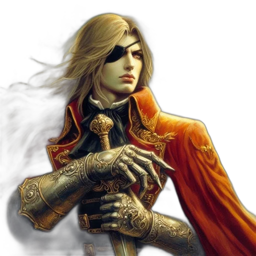 sword, staff, face, fantasy art transparent PNG cut-out