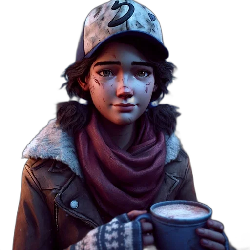 face, hat, jacket, weapon transparent PNG cut-out