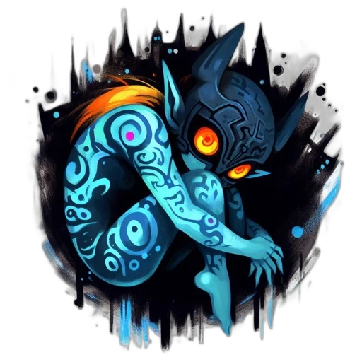 dragon, mask, staff, creature transparent PNG cut-out