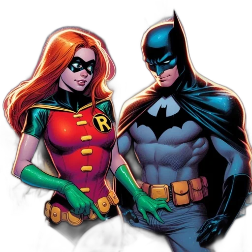 comic book art, concept art, cartoon, batman transparent PNG cut-out