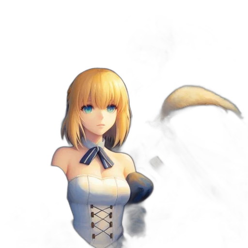staff, weapon, hair, dress transparent PNG cut-out