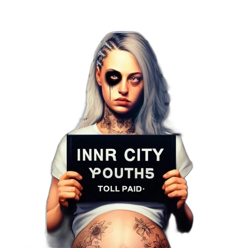 face, dress, concept art, cyberpunk transparent PNG cut-out