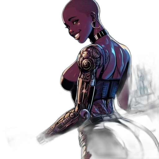 robot, weapon, concept art, comic book art transparent PNG cut-out