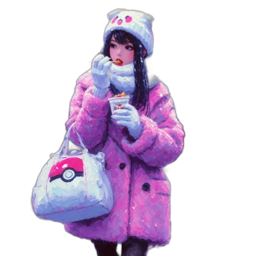 jacket, hat, staff, dress transparent PNG cut-out