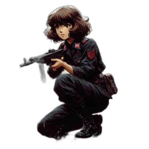 weapon, jacket, staff, concept art transparent PNG cut-out
