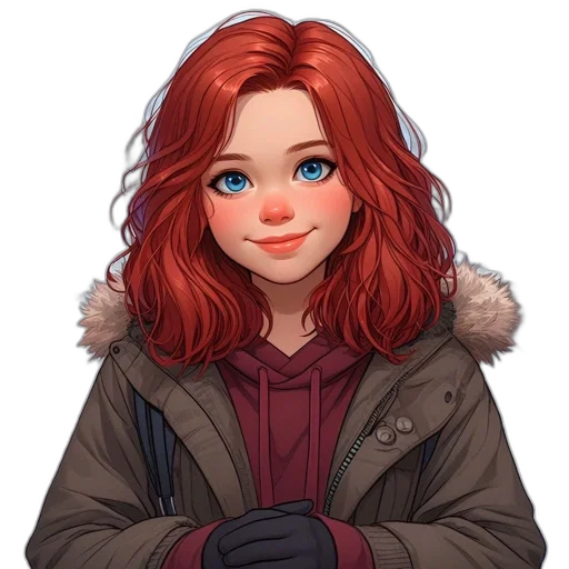 jacket, face, hair, staff transparent PNG cut-out