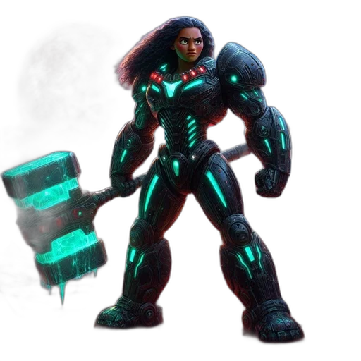 robot, weapon, concept art, 3d render transparent PNG cut-out