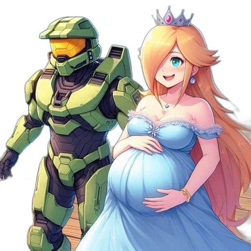 robot, dress, crown, weapon transparent PNG cut-out