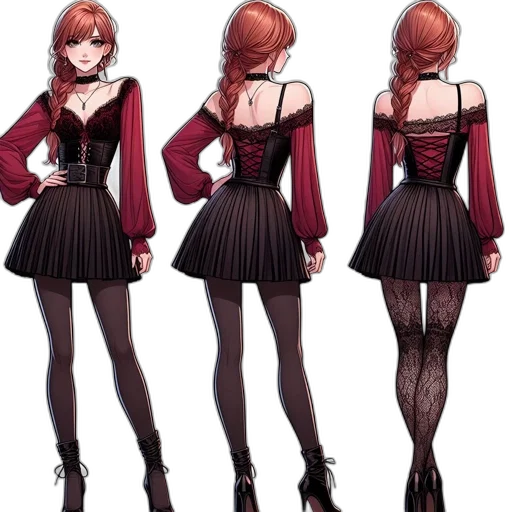 dress, concept art, anime, fantasy art transparent PNG cut-out