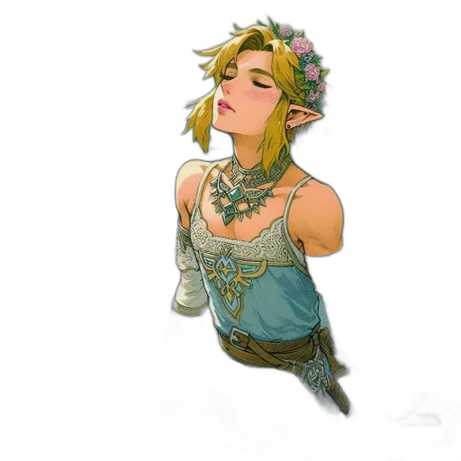 dress, jewelry, staff, crown transparent PNG cut-out