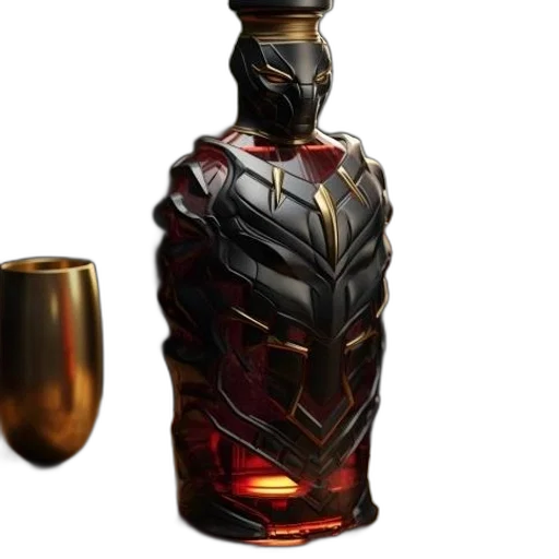 bottle, crown, weapon, 3d render transparent PNG cut-out