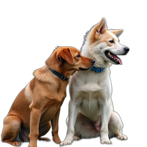 animal, photorealistic, 3d render, two transparent PNG cut-out