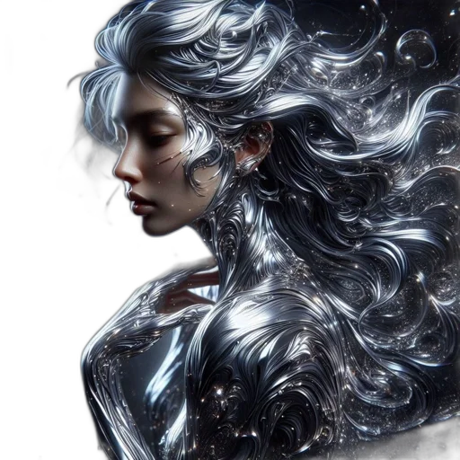 hair, dragon, face, dress transparent PNG cut-out