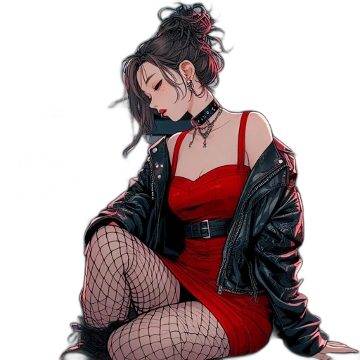 dress, jacket, cyberpunk, concept art transparent PNG cut-out