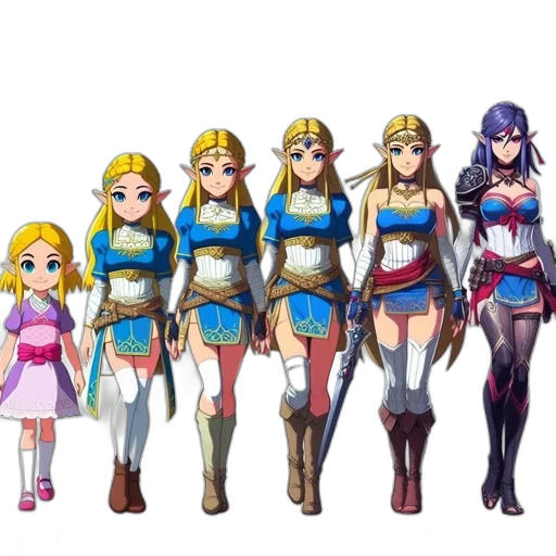 dress, crown, sword, staff transparent PNG cut-out