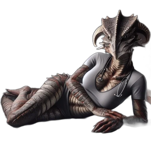 dragon, creature, animal, staff transparent PNG cut-out