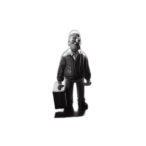 staff, robot, 3d render, rainy transparent PNG cut-out