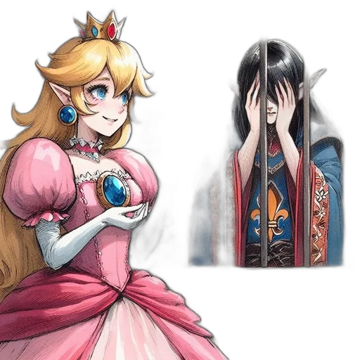 crown, dress, concept art, anime transparent PNG cut-out